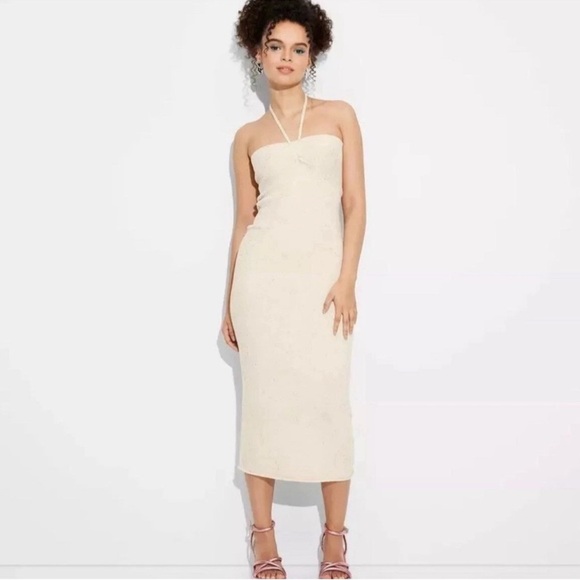 Wild Fable Knit Cream Maxi Dress with Sequins - Picture 1 of 7
